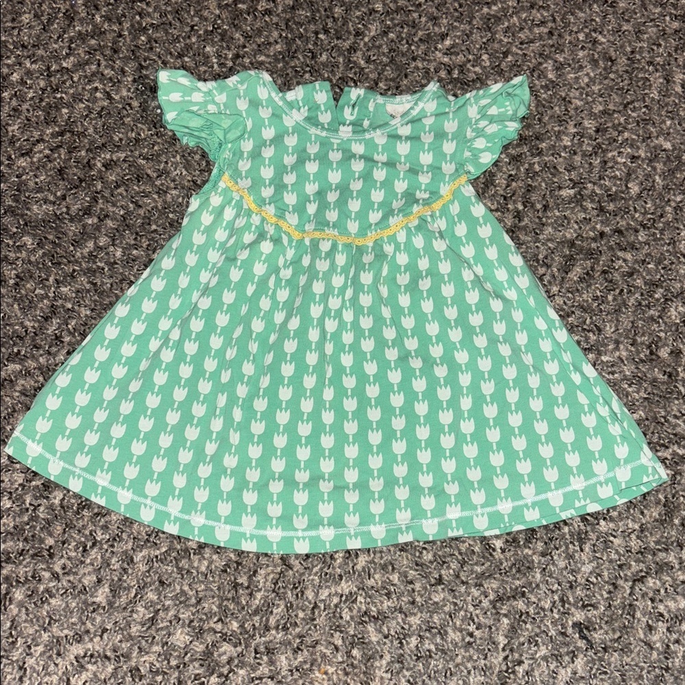 Matilda Jane Green Dress with Yellow Accents